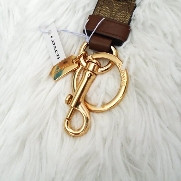 Coach Trigger Snap Bag Charm Khaki Gold Women Keychain Brown - Picture 6 of 10